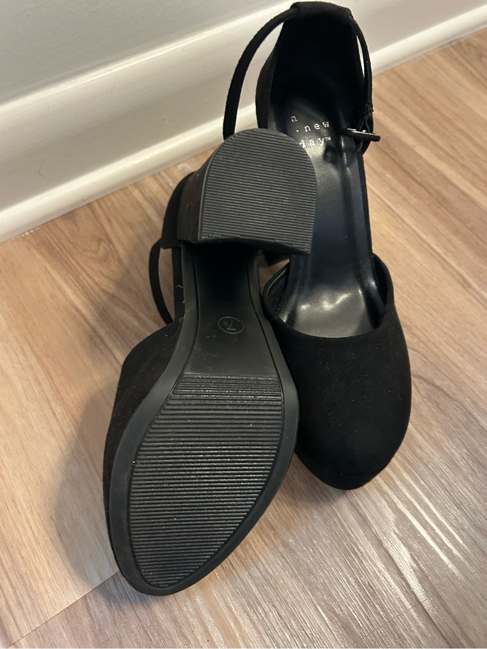 a new day Black Ankle-Strap Block Heels - Picture 4 of 4